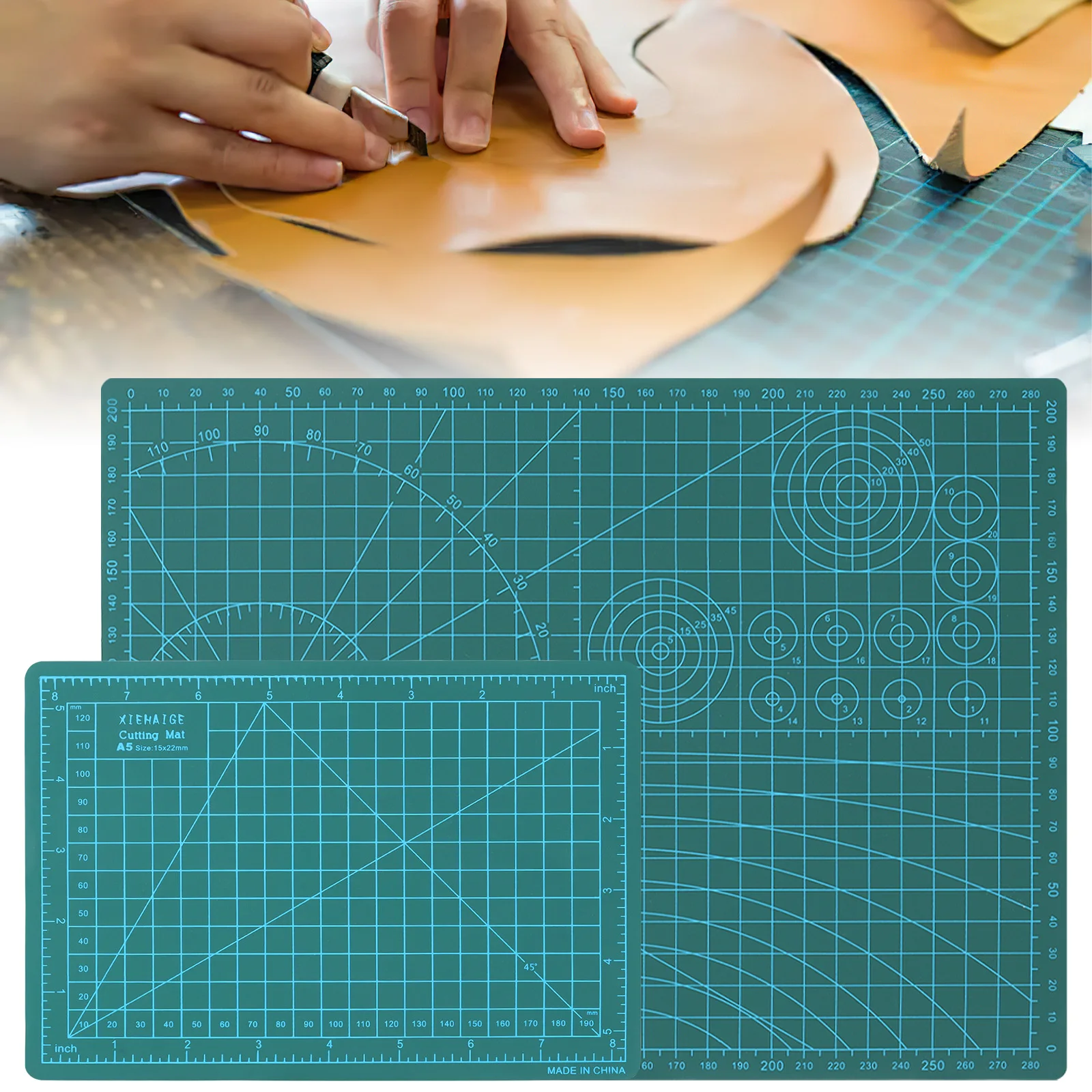 A4/A5 Self Healing PVC Cutting Mats for Sewing/Craft Project/Scrapbooking with Two Sizes Optional,Use Quilting Cutting Board