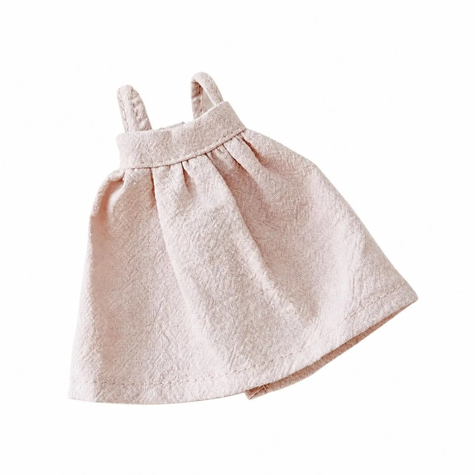 10cm Doll Outfit Linen Cotton Strappy Camisole Dress Lightweight A-line Skirt Classic Design for Small Doll Figure Craft Scene