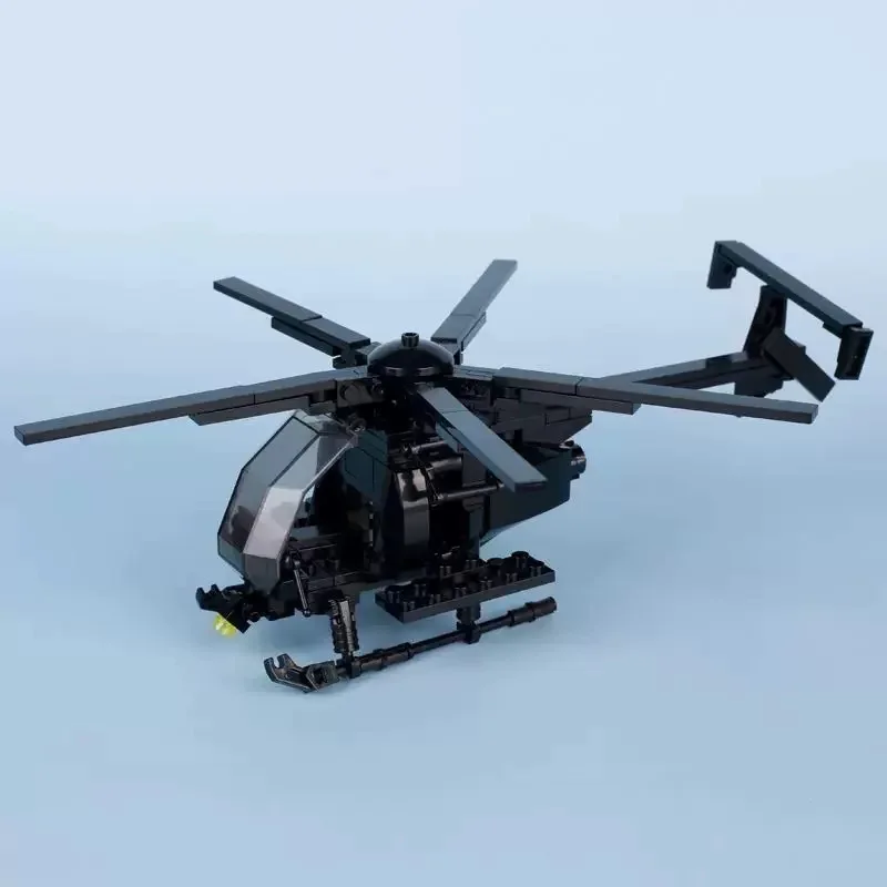 

Little Bird Helicopter AH-6 MH-6 Aircraft Assembly Model MOC Building Block Toy Military Series Display Piece Children's Gift