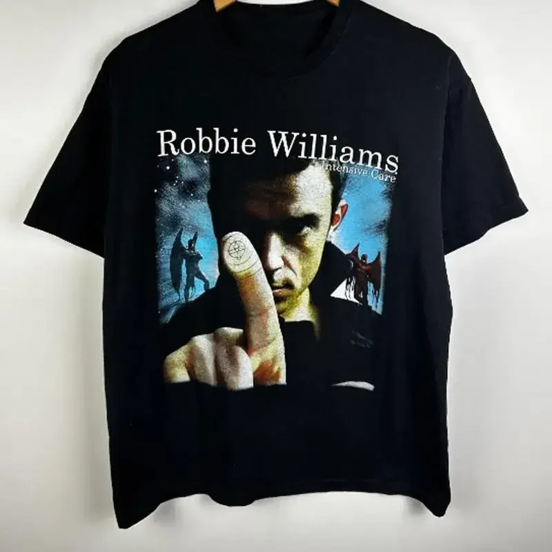 retro Robbie Williams T shirt black Short sleeve S to 345Xl