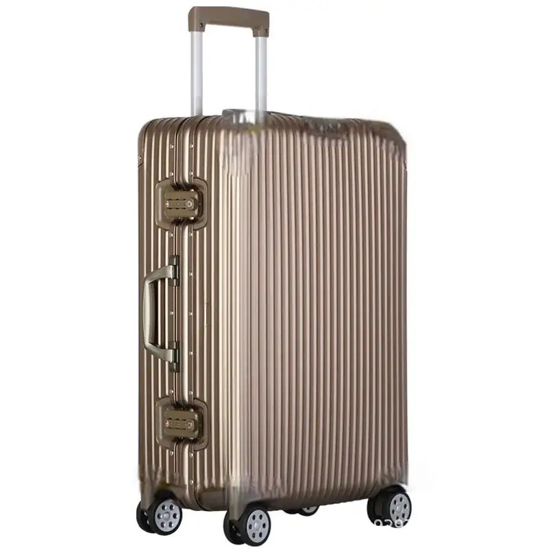 Valise à roulettes universelle en alliage d'aluminium et de magnésium pour hommes et femmes, valise rigide classique, haut de gamme, mode, mot de passe