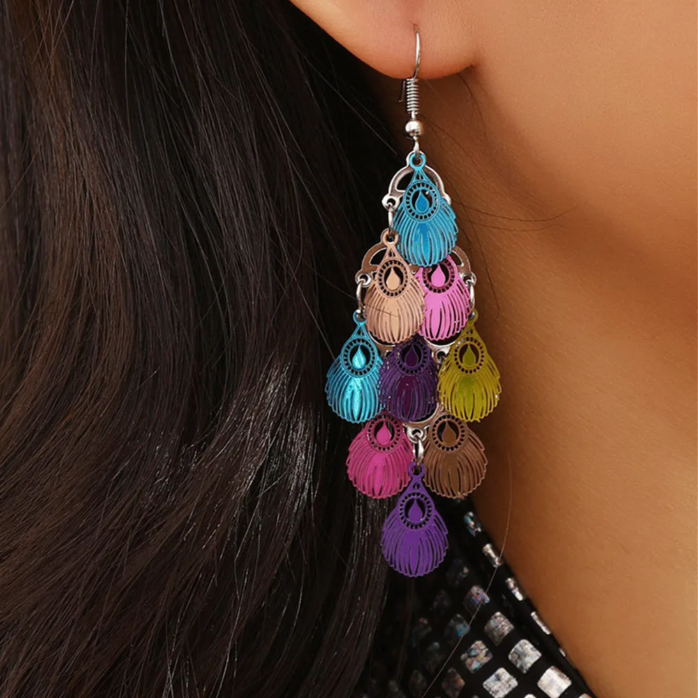 Bohemian Dangle Earrings Colorful Tassel Design Match Daily Outfits Party Accessories Casual Dating Decor For Female Gifts