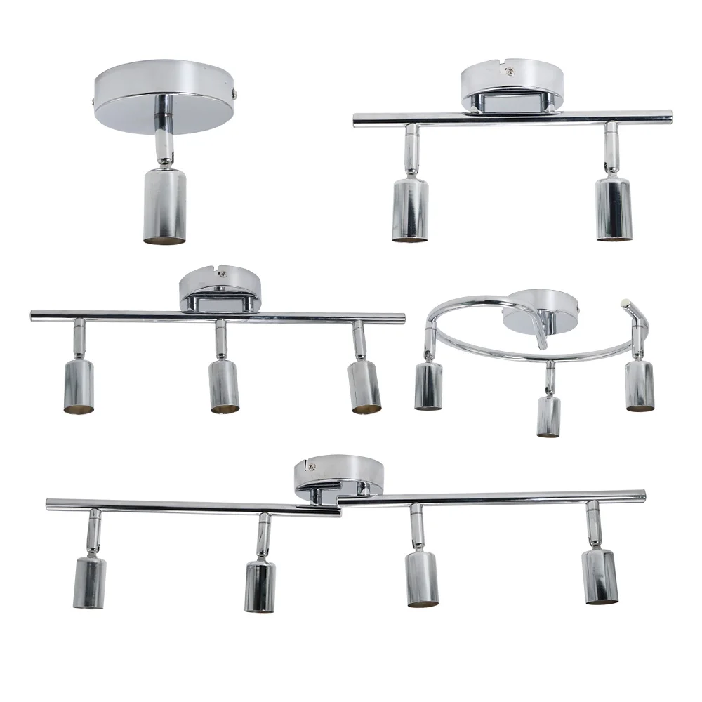 Refletor LED com cabeça de luz rotativa flexível, 4-Light Track Lighting Kit, parede e teto Fixture, Flush Mount