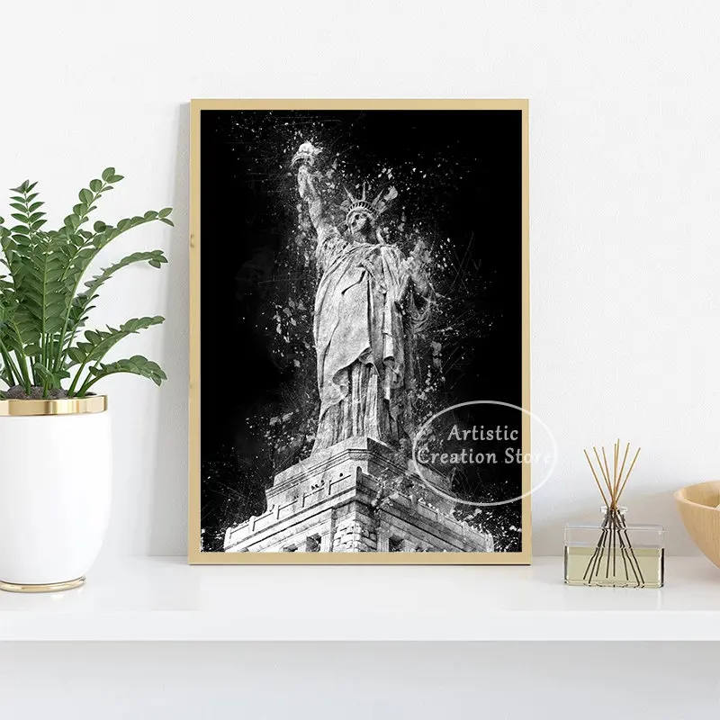 Black and White Graffiti Sculpture Poster Julius Cesar Hercules Venus De Milo Greek Mythical Prints Canvas Wall Pictures Decor