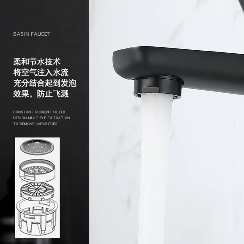 Washbasin faucet all copper gun gray hot and cold basin faucet washbasin single hole black