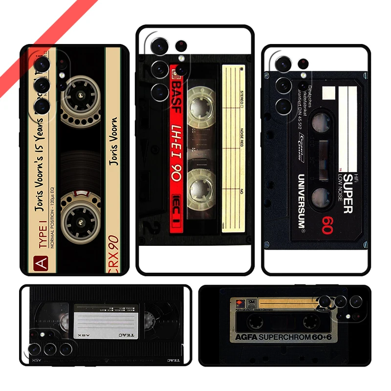 Cassette Mix Tape Phone Case For Samsung Galaxy S20 FE S21 S10 S23 Plus S24 S22 Ultra Coque Note20 Note10 S9 S8 Cover Capa