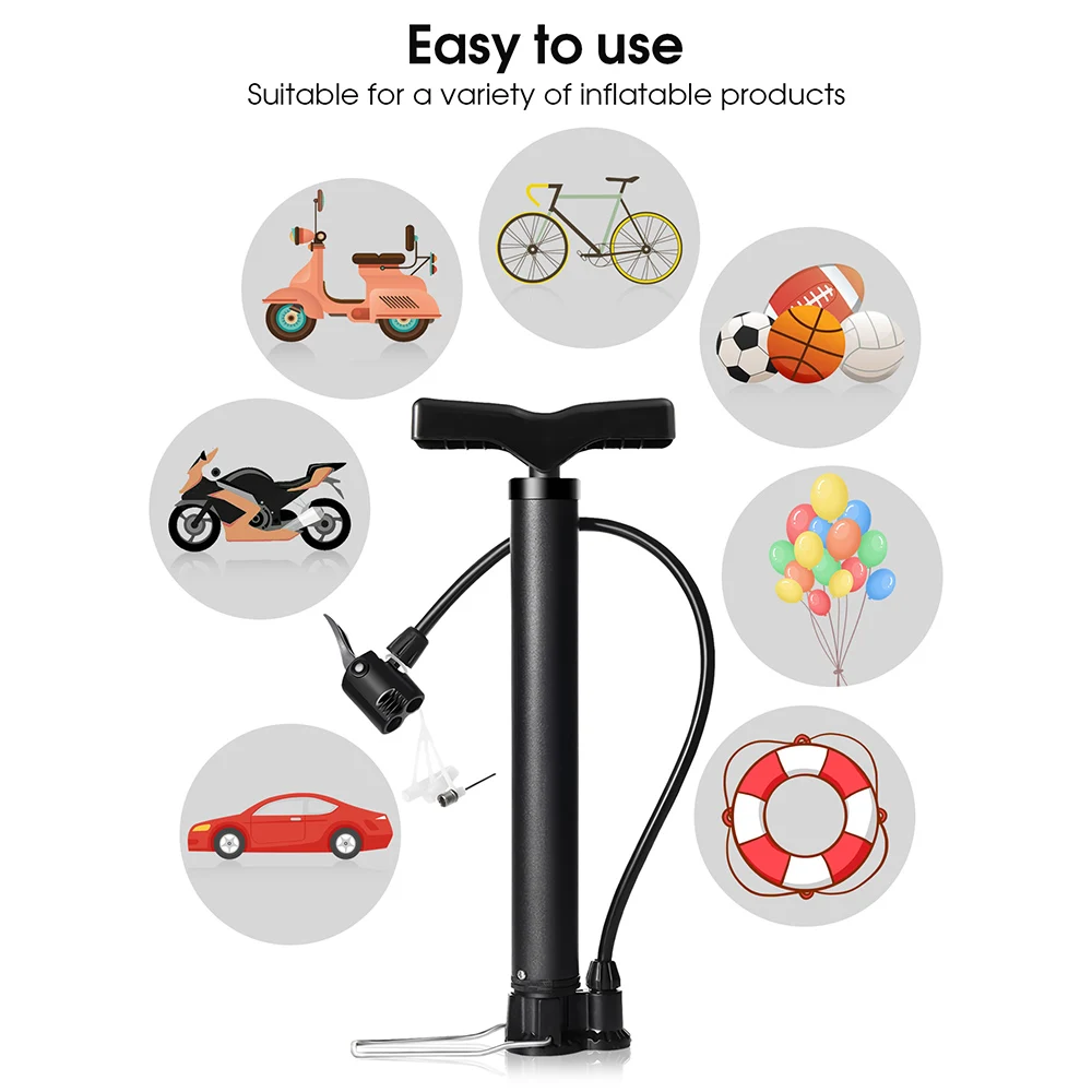 120 Psi Bike Pump Bicycle Foot Air Pump Tire Inflator Schrader Presta Dunlop Valve MTB Road Cycling Inflator