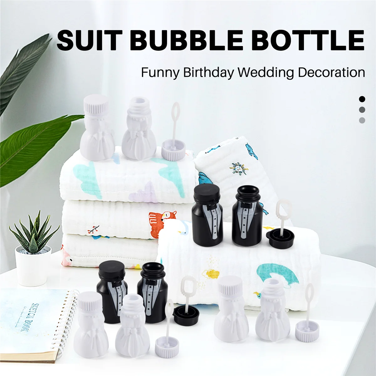 Bouteille à bulles pour mariée et fête de mariage, 1 ensemble, 24 pièces