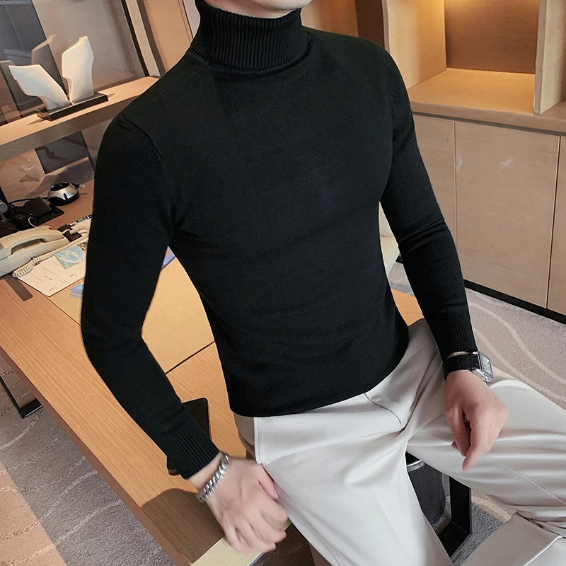 Men's High Neck Slim Fit Sweater