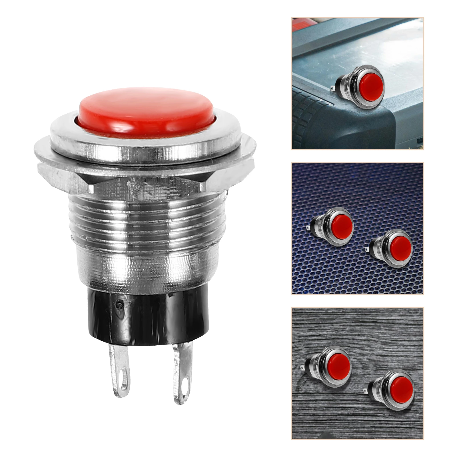 

6pcs Momentary Push Button Self Resetting 2 Pin Automotive Electrical Switch For Car Horn Scooter Truck Doorbell Small
