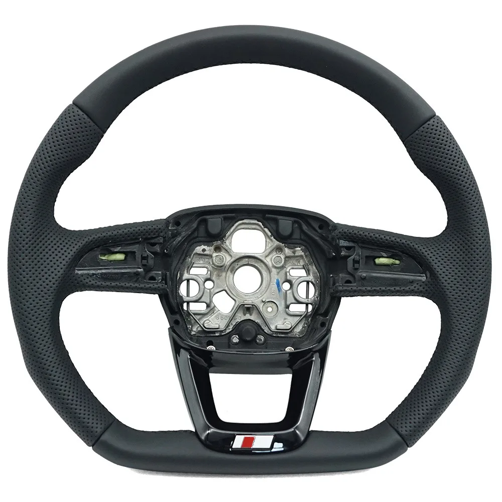Geeignet für Audi S Standard Q3, halbverkleidete Lackierung, schwarz mit schwarzen Ziernähten, ohne Knöpfe, ohne Schaltwippen, ohne beheiztes Lenkrad. – Detail 2