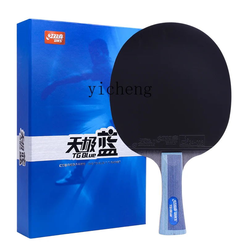 YY Table Tennis Rackets Single Shot Celestial Pole Blue Professional Grade Blue Sponge Pen-Hold Grip Hand-Shake Grip