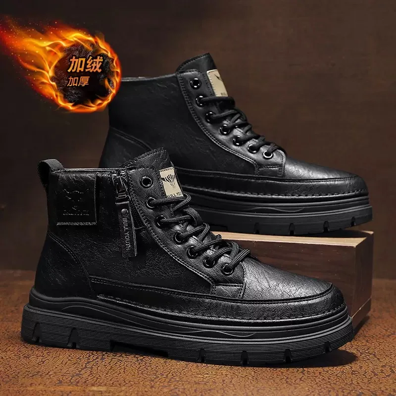 

High Quality Men Boots High Top Leather Shoes Fashion Ankle Boots Business Casual Outdoor Shoes for Men Hiking Designer Luxury