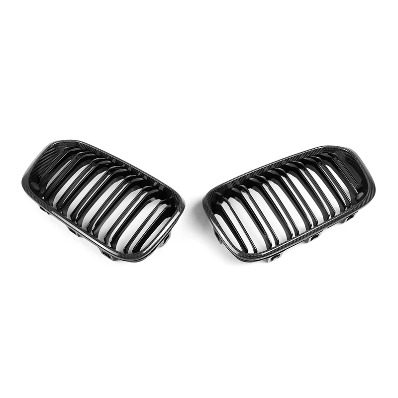 Grille de pare-chocs avant à double lamelles en fibre de carbone sèche, grille F30 pour BMW Série 1, F20, LCI, 2015, 2016, 2017, 2018, 2018, 2020