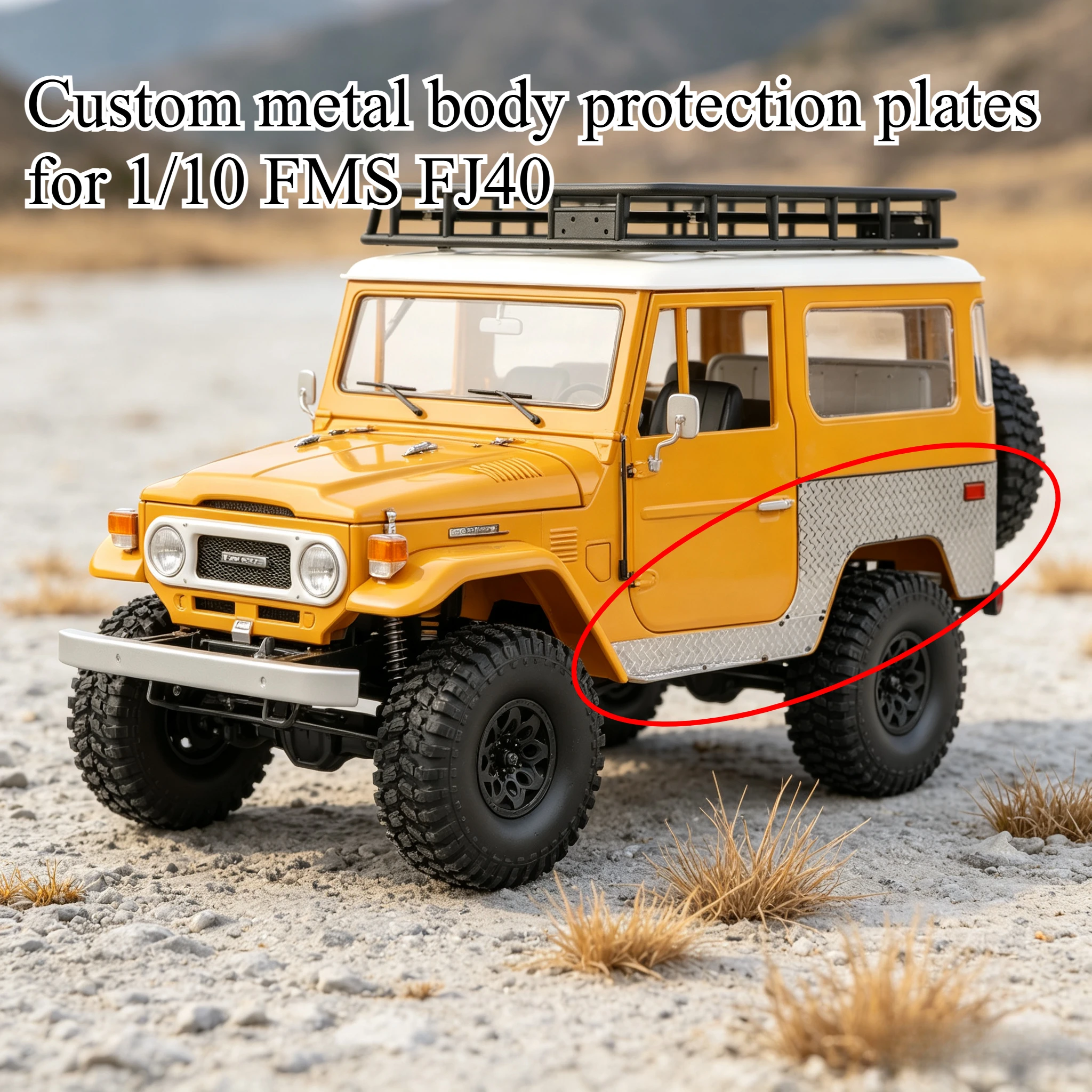 custom-metal-protection-set-side-skirt-roof-rack -for-fms-fj40-1-10-rc-crawler-durable-anti-collision-exterior-accessories