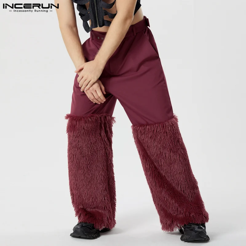 INCERUN Men Pants Tassel Patchwork Button Joggers Casual Trousers Men Streetwear 2024 Loose Fashion Personality Long Pants S-5XL