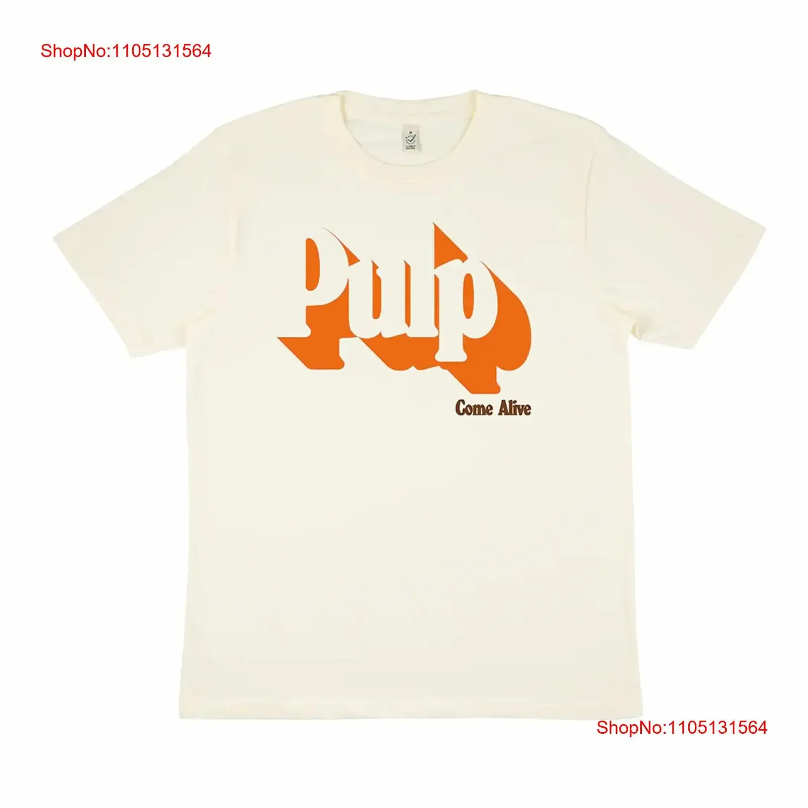 Pulp Come Alive Écru T Shirt Rough Trade Records USA vintage délavé graphique étiré légèrement streetwear unisexe décontracté
