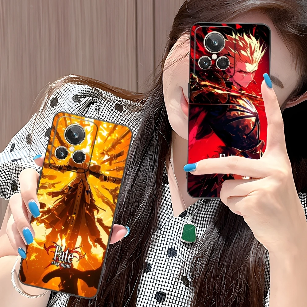 Fate Night Gilgamesh Mobile Phone Case for Realme GT 2 9i 8i 7i Pro X50 X2 C35 C21 C20 C11 C3 Black Soft Phone Cover Shell