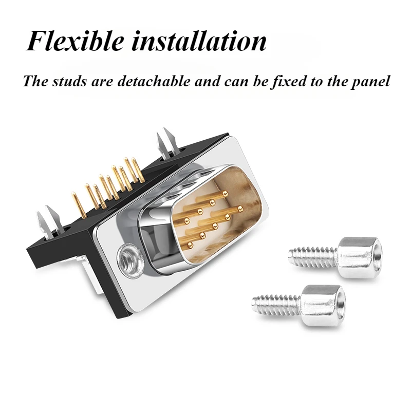 DB9 RS232 Male Female Connectors Terminals DB9 Serial Connector 9 Pin PCB Soldering-block Bend Foot Socket DR9 Full Copper Plug