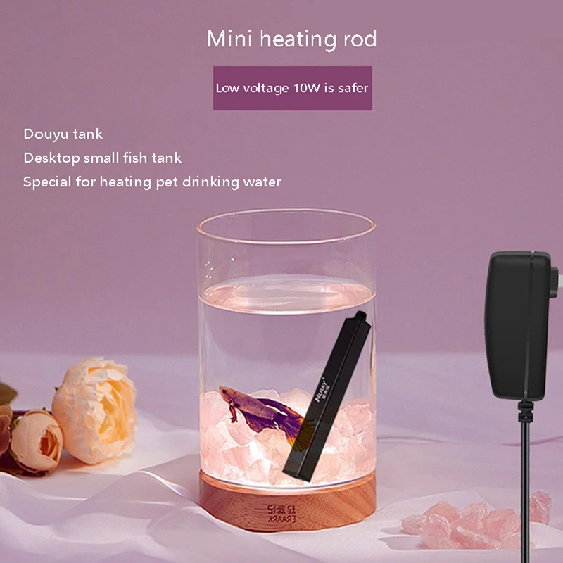 1Pc 5/10W Mini Aquarium Heater USB Charging For Small Fish Tank Heater Energy Saving Over Temperature Protection Accessories