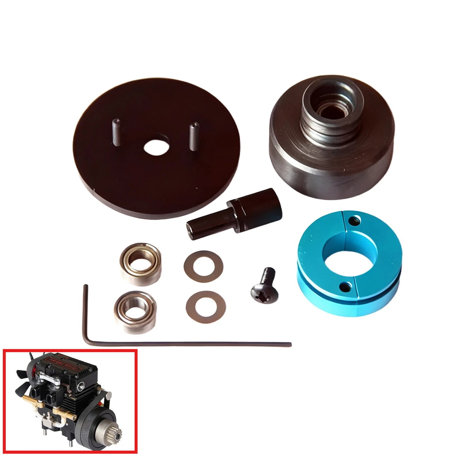 

L200 Twin Cylinder Engine Parts Metal Engine Model Accessories Engine Toy Single Belt Sprocket Double Gear Marine Clutch