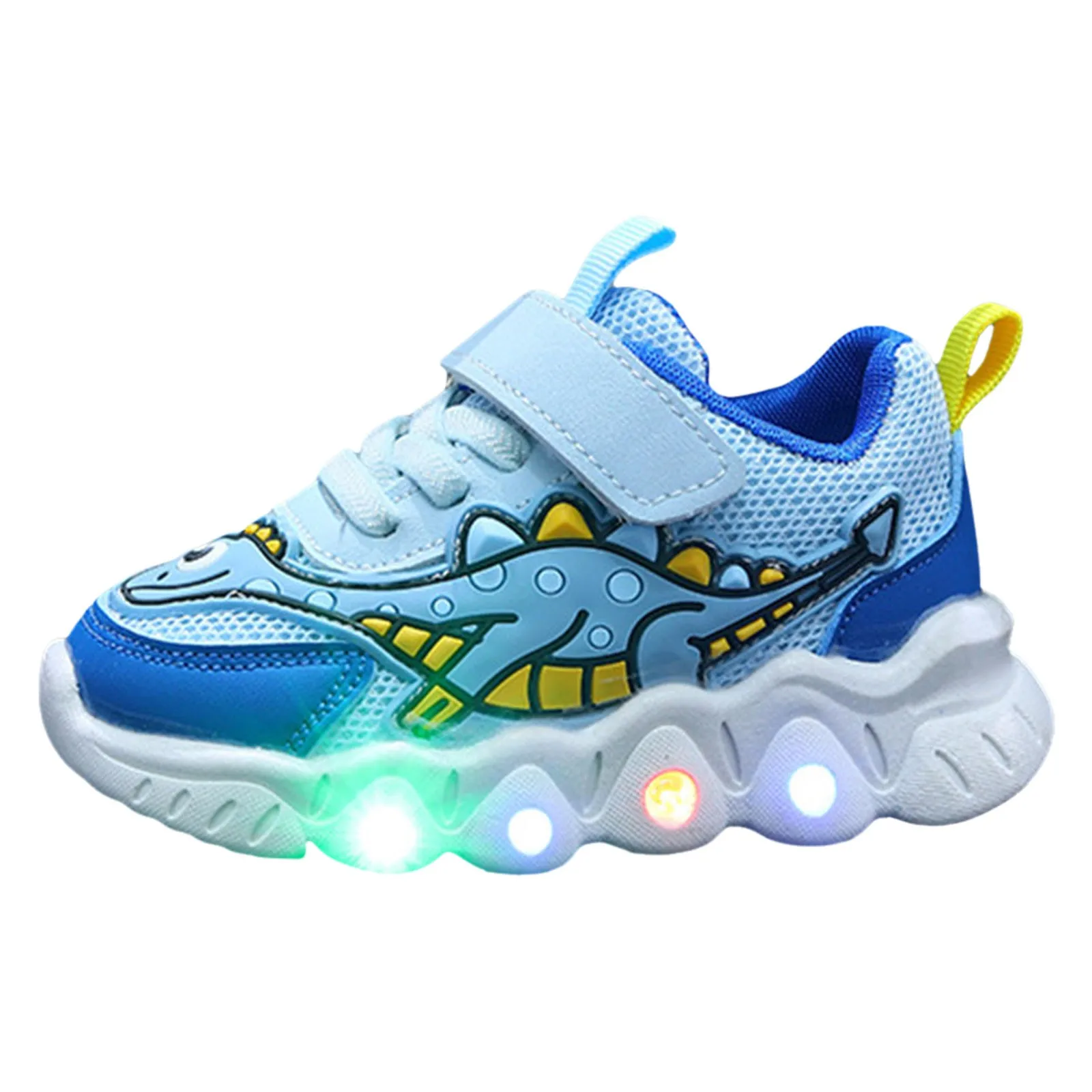 New Cartoon Boys Dinosaur Sports Shoes Girls Mesh Breathable Shoes Small And Medium Sized Children Baby Light Four Seasons Wear