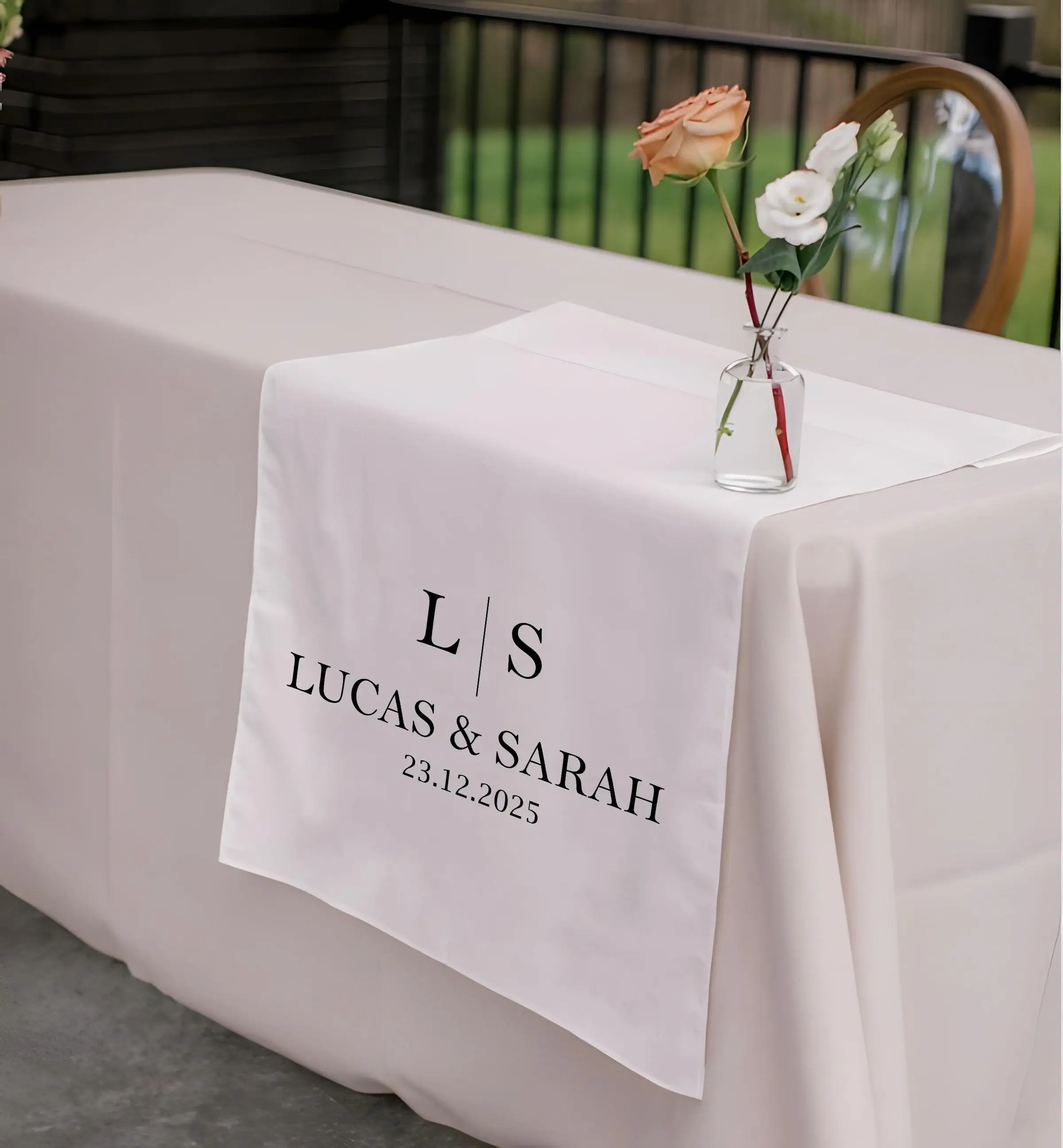 Custom Wedding Table Runner Linen Personalized Forever Begins Today Table Decor Sweetheart Table Sign Engagement Bridal Shower P
