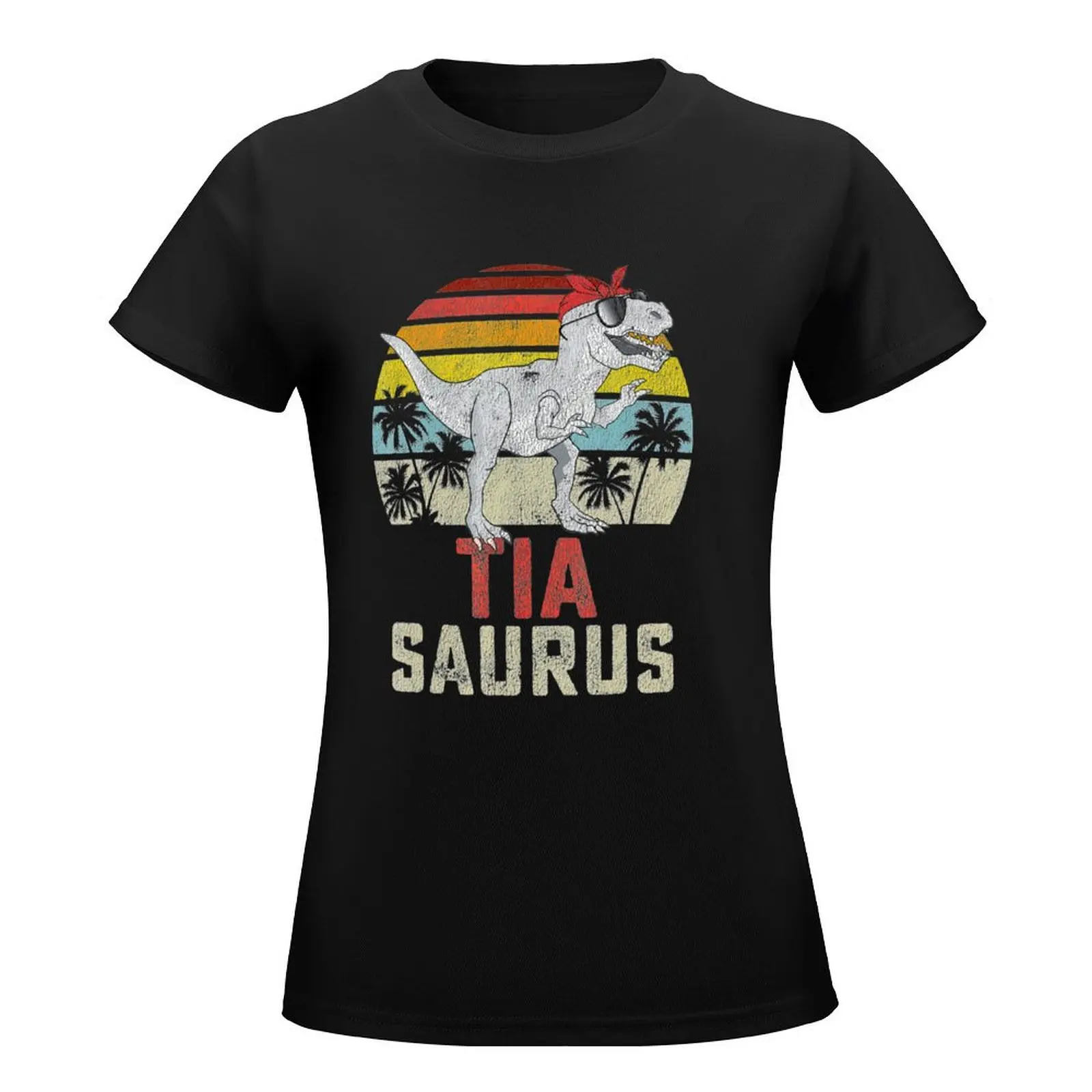 Tiasaurus T Rex Dinosaur Tia Saurus Family Matching T-Shirt oversized tops t-shirt dress for Women graphic
