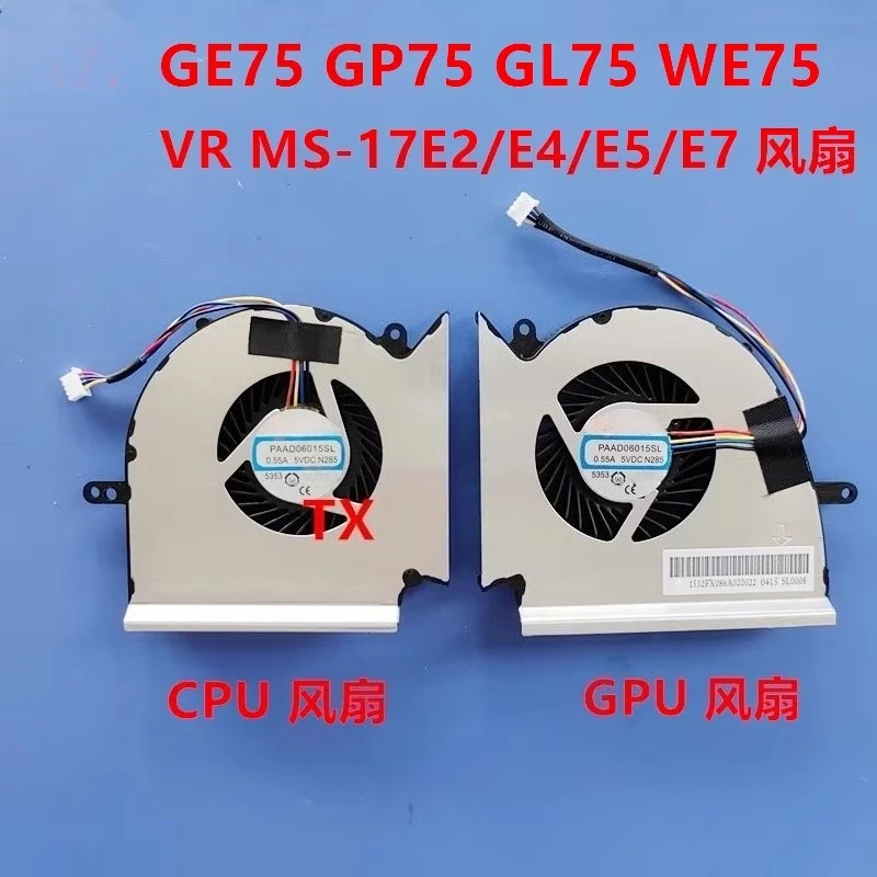 New Cooler For MSI GE75 Raider 8SE 10SE 10SF 8RE 8RF 9SE 9SF GPU CPU Cooling Fan