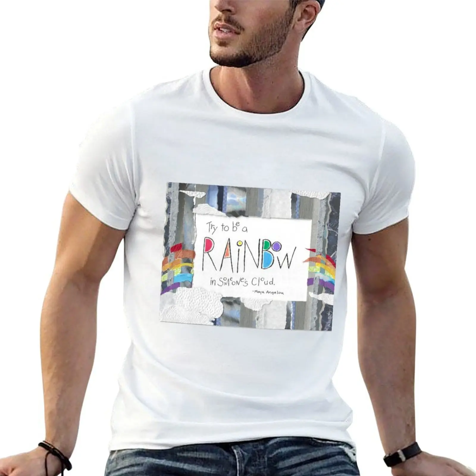 

Be a rainbow T-Shirt man t shirt designer t shirt men 100% cotton luxury brand T-Shirt