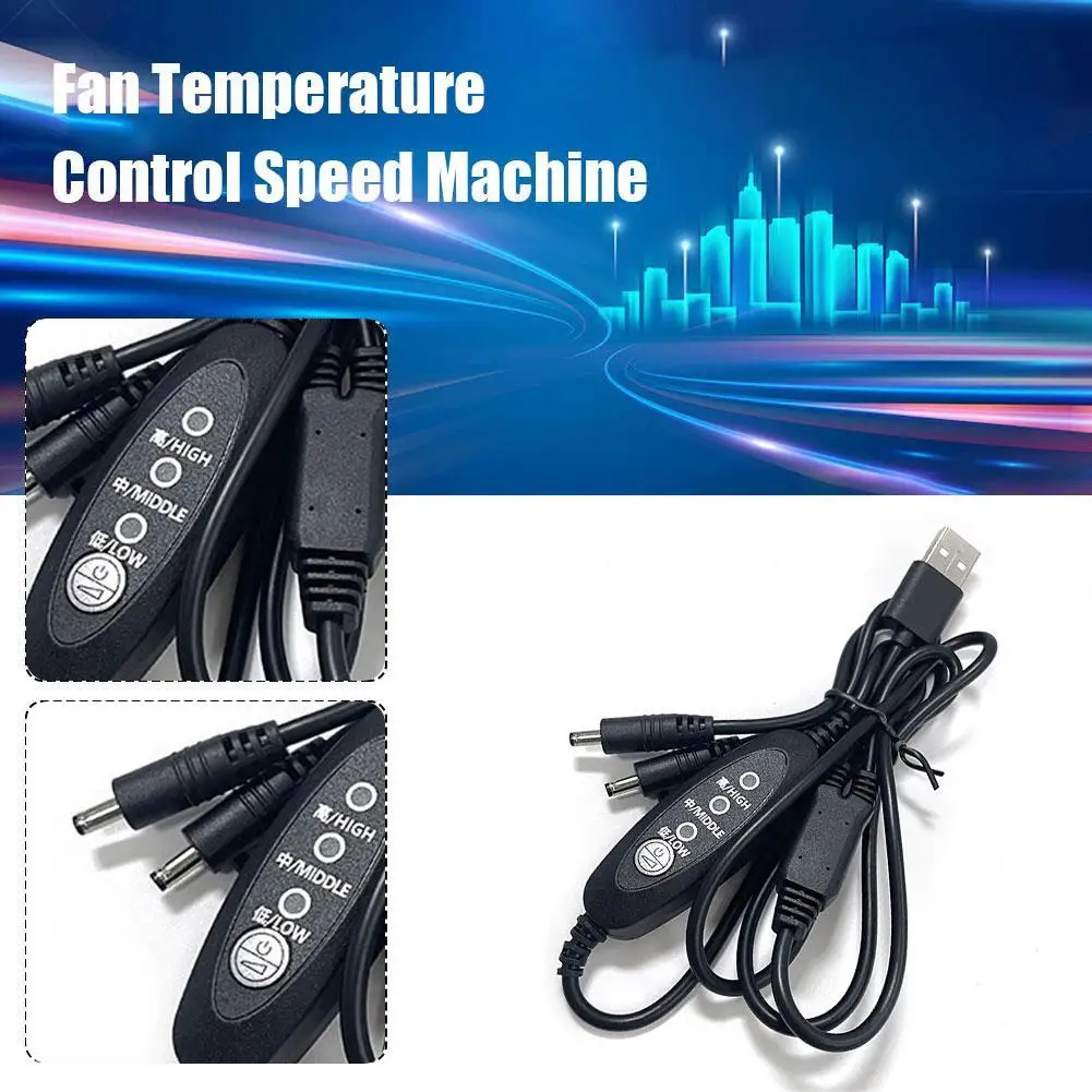 Work Clothes Fan USB Cable 3 Stage Wind Power Adjustment Cooling Clothes Fan Control Cable Dropshipping