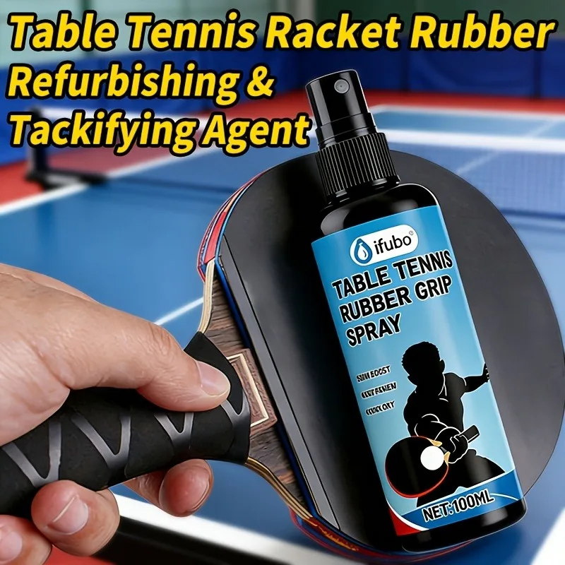 IFUBO 100ml Professional Table Tennis Rubber Tackifier Spray Viscosity Enhancer Ping Pong Racket Maintenance Agent for Sports