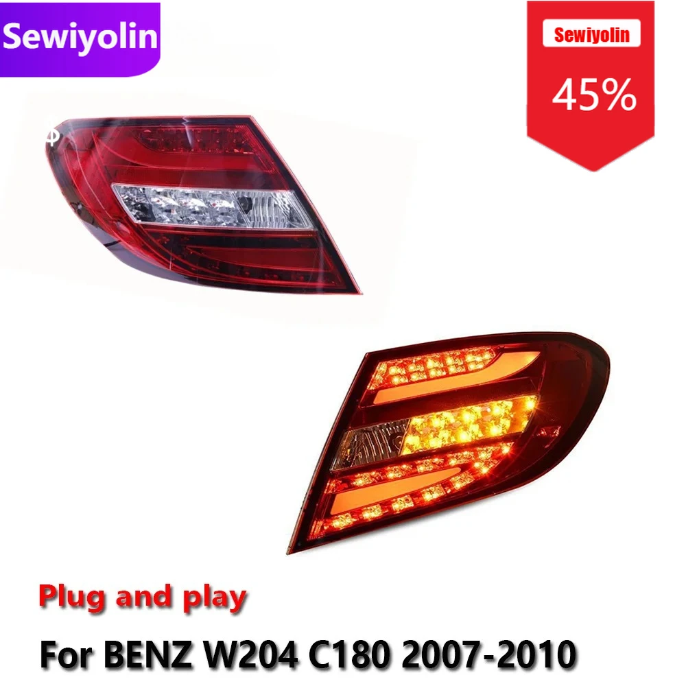 

Sewiyolin автомобильный DRL светодиодный задний фонарь в сборе для Benz W204 2007-2010 авто противотуманный DRL тормозной указатель поворота Plug and Play