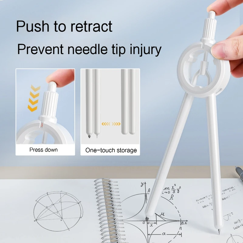 Multifunctional Compass Ruler Digital Display Blue/White/Pink Art Use Student Exam Geometry Engineering Compass Drawing Tool Set