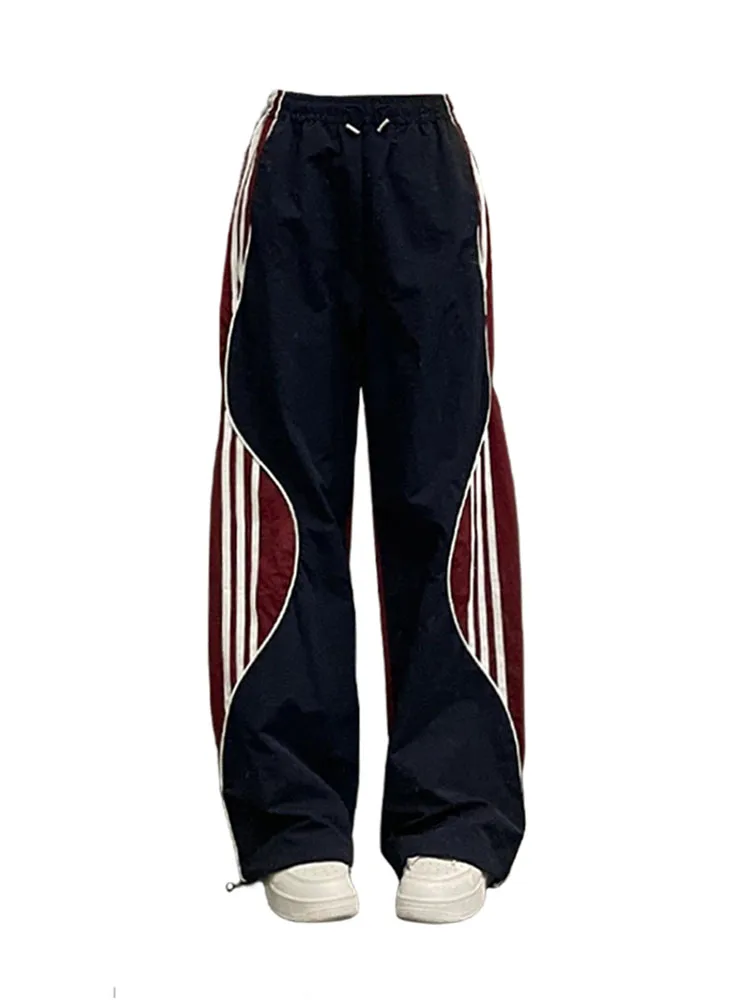 

Women's Striped Sweatpants Baggy Casual Elastic Waist Pants Classical Dark Blue Pants Running Trousers Sporting Clothes Vintage