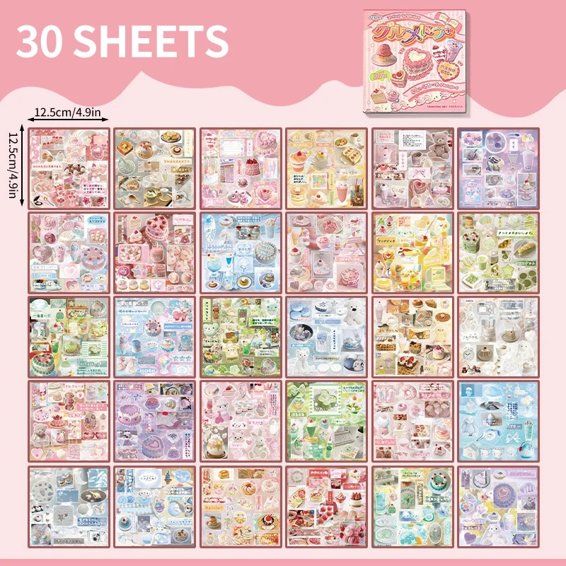 Manga Stickers, Vintage Cute Animal DIY Decals, Scrapbook Journal Decorations, Cute Stationery Handmade Gifts
