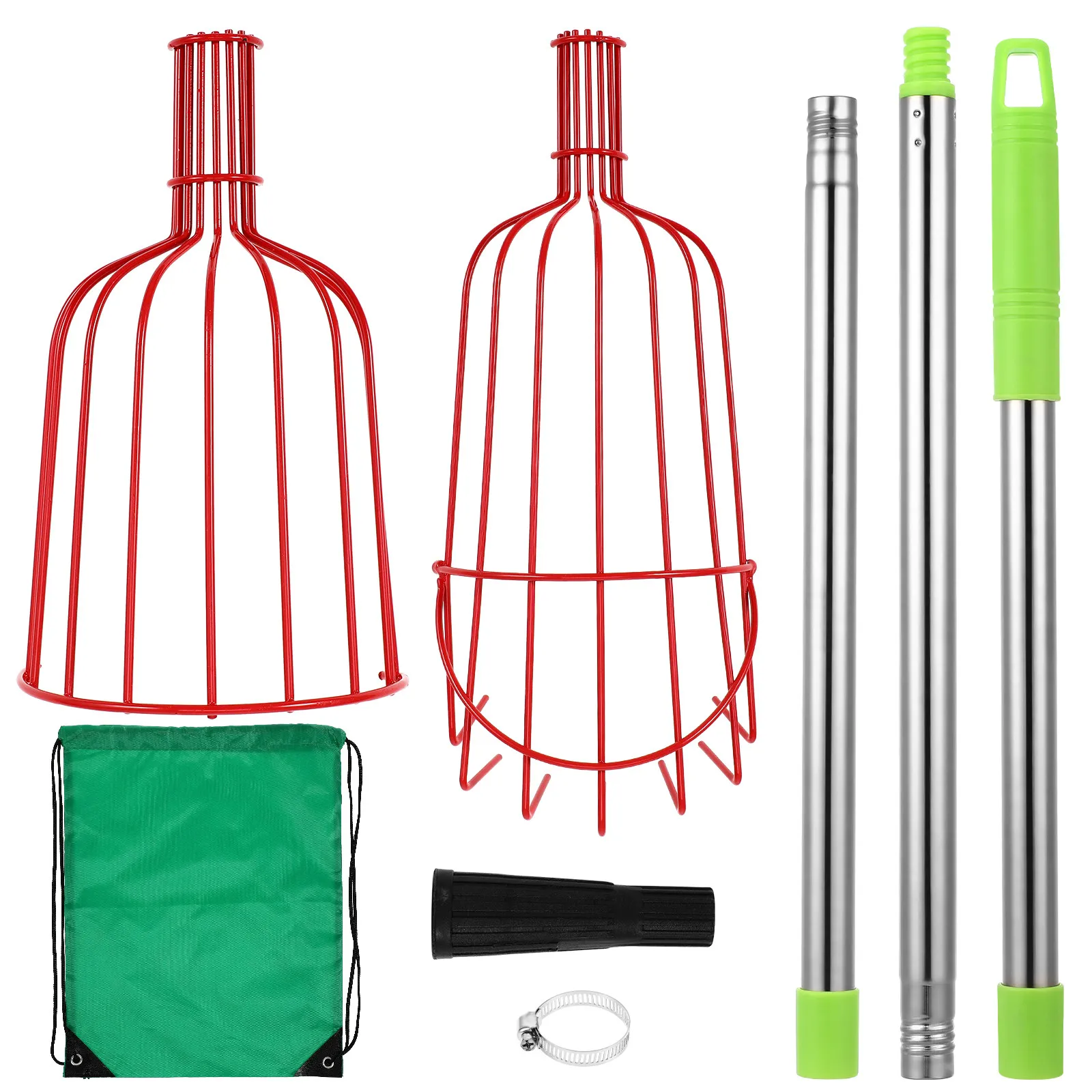 

1 Set Fruit Picking Pole Adjustable Extendable Pole Orange Picker Padded Basket Tree Picker Tool Long Handle Farm Supplies