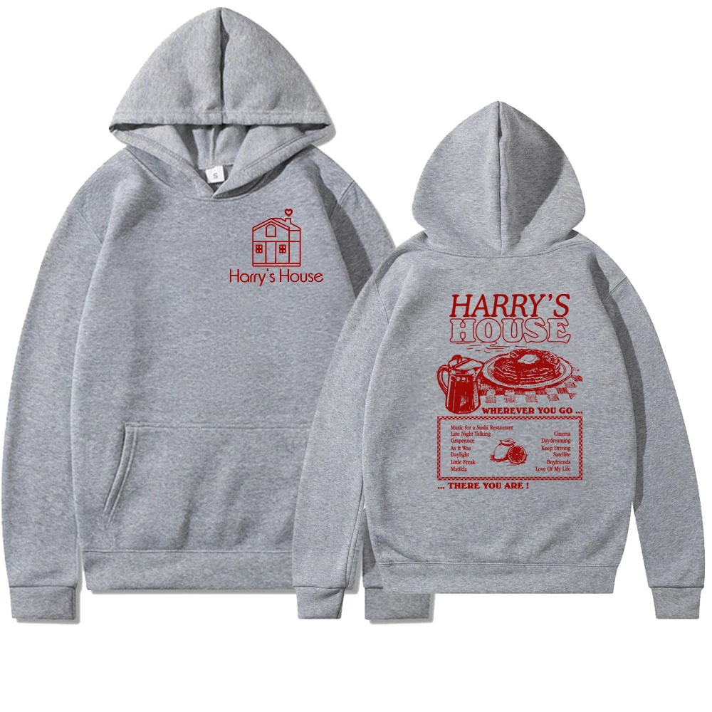 Vintage Harry\'s House Hoodie Double Side Print Harry\'s House Track List Pullover Harry\'s Home  As It Was Hoodie HS Tpwk Hoodies