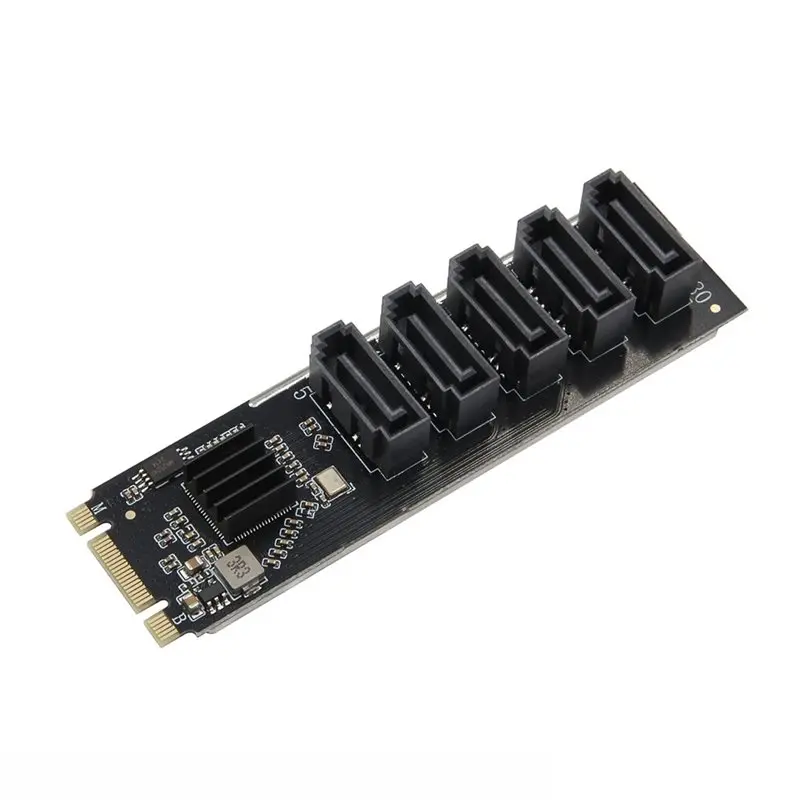 

M. 2 NVME PCIE 3.0 5-Port SATA 6Gbps Expansion Card Hard Drive Extended PCI-E Adapter Riser Card JMB585 Chip-ABIU