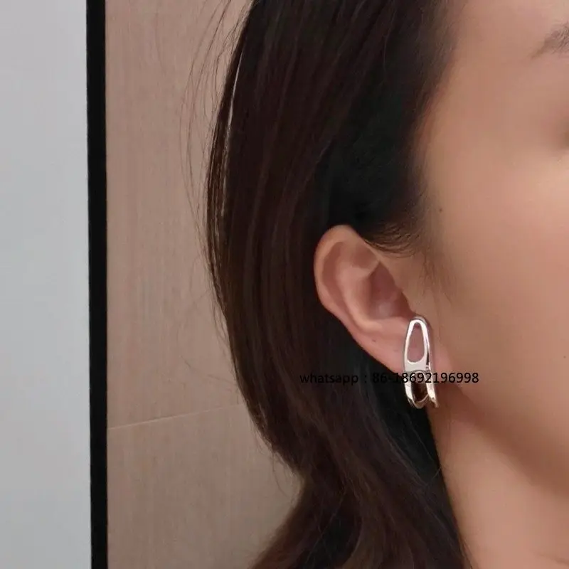 

Новые серьги Chaine D'ancre в стиле панк, легкие роскошные серьги из стерлингового серебра с позолотой, легкие роскошные серьги премиум-класса