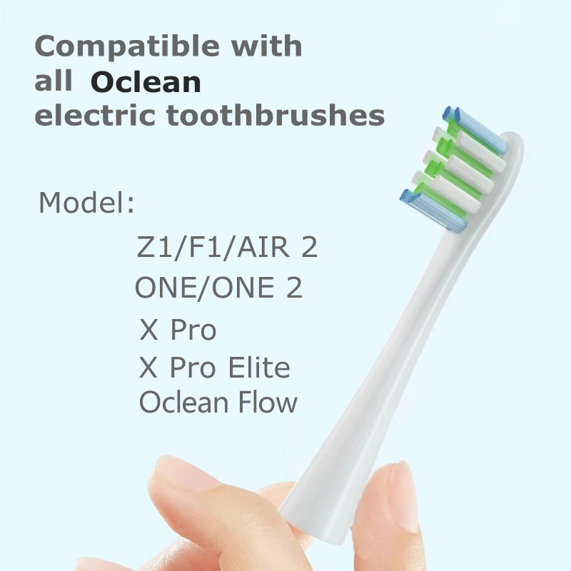 Cabezales de repuesto para cepillo de dientes eléctrico sónico Oclean X PRO Elite/Flow/F1/One/X/All Series DuPont, cerdas suaves azules y verdes