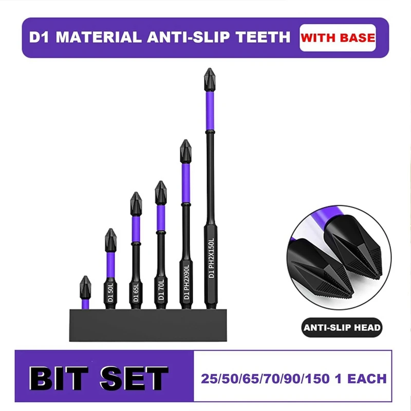 Shock-Proof Bits Upgraded High Hardness And Super Strong Magnetic Bit, With Magnetizers