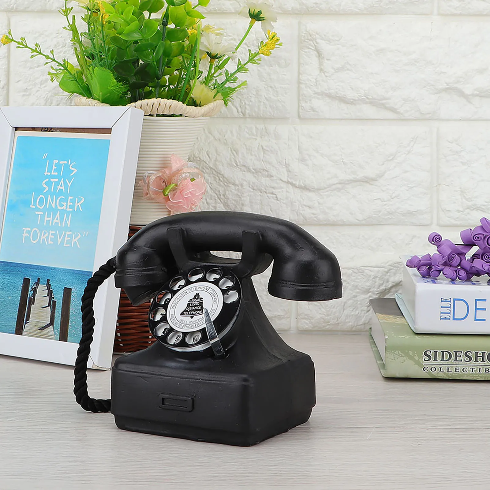 Vintage Retro Antique Phone Model Wired Corded Landline Telephone Ornaments Home Room Desk Decoration