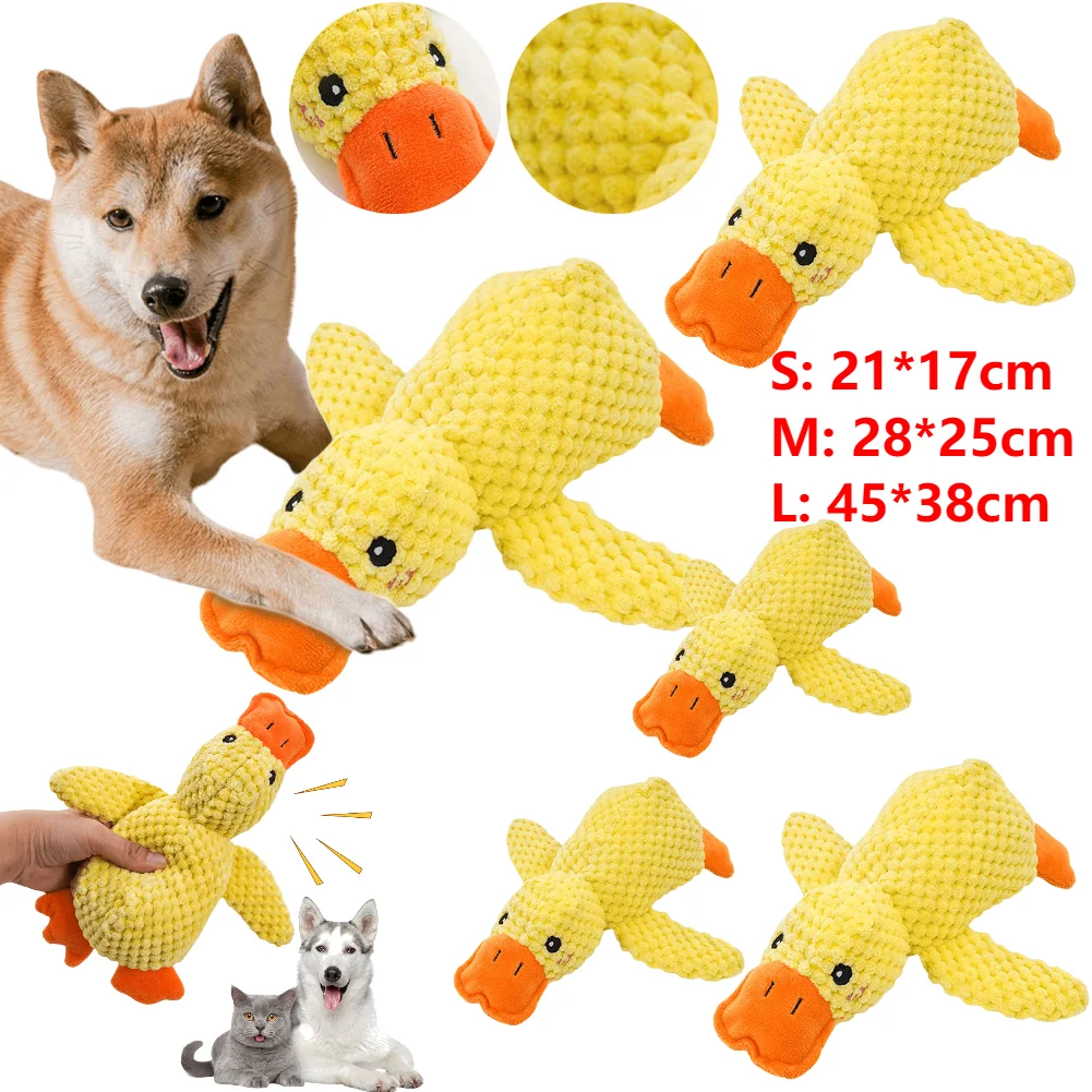 Dog Calming Duck Sound Toys Pet Plush Toy with Quacking Sound Calming Duck Dog Toy Dog Stuffed Animals Chew Toy for Dogs