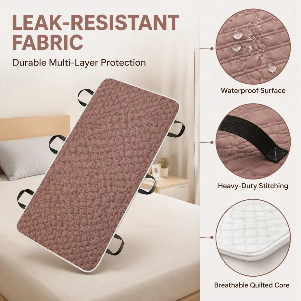 Washable Patient Positioning Transfer Pad Lightweight Flexible Turning Assist Sheet Low Friction Leak-Resistant