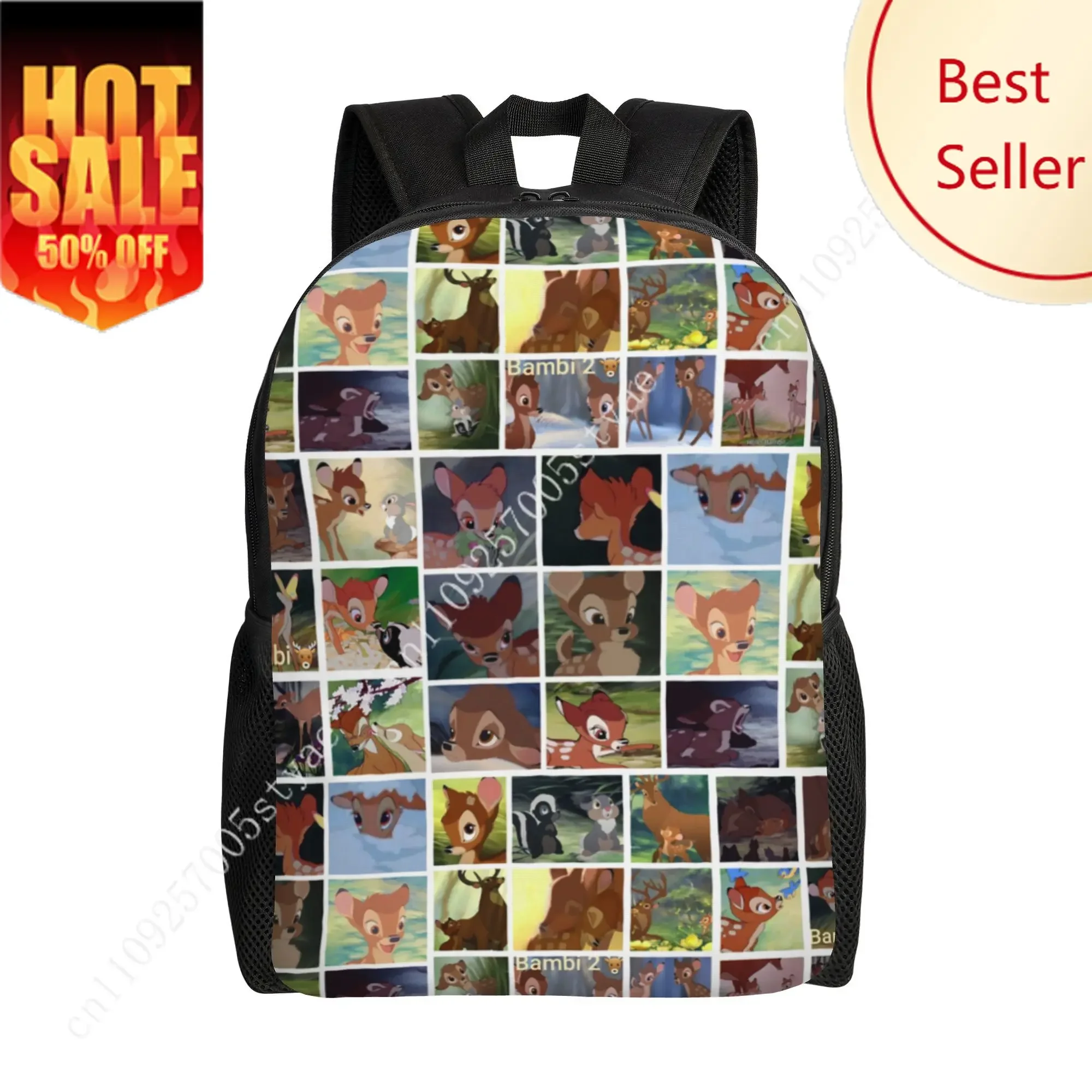 

Bambi Classic Backpack Disney Cartoon Decorate Fabric Bags Design Your Photo Logo Text Party Holiday Custom Gifts