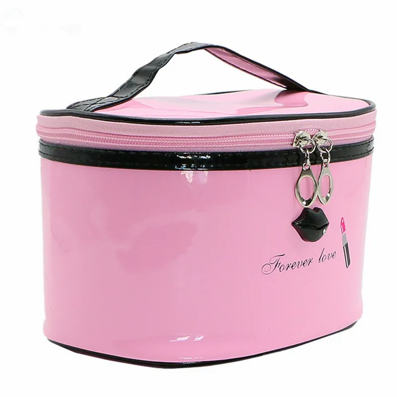 Sac de rangement en cuir verni solide pour femme, sac à cosmétiques Jules pour femme, simple, grande capacité, sac à main de maquillage, livraison
