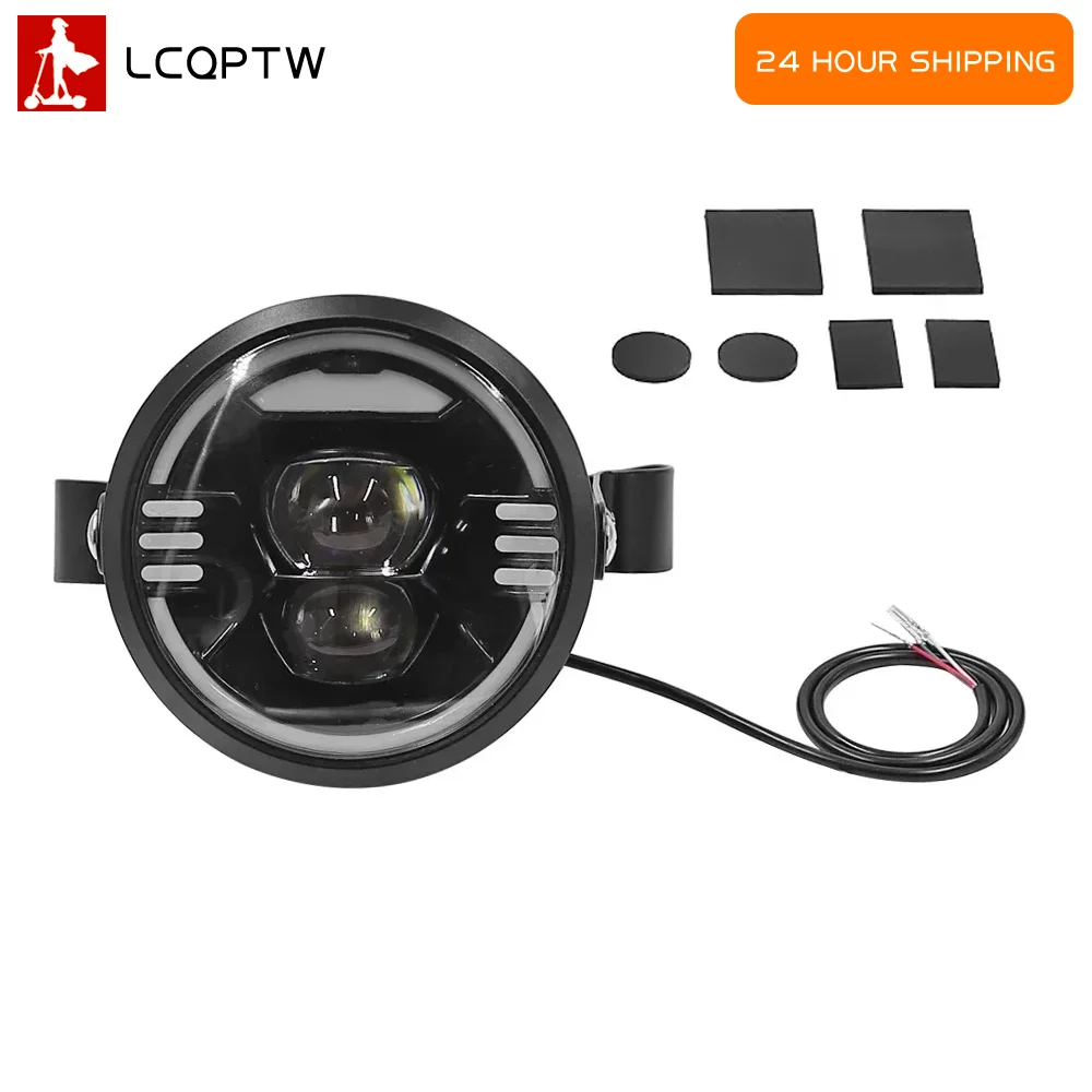 

12V-48V LED Front Light Waterproof Flashlight For E-scooter Headlight Headlamp Low Beam High Beam Accessories Spare Parts