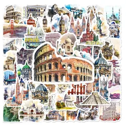 10/50Pcs World Famous Building Aesthetic Travel Landmark Varied Sticker Pack for Kid Car Scrapbooking Decoration Graffiti Decals