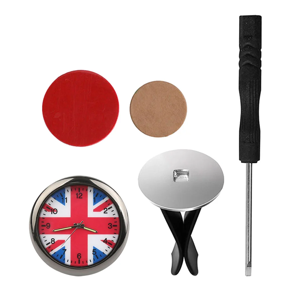 

Car Clock Interior Union Jack Mini Decoration Stainless Steel Miniature Ornament